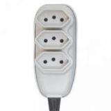 EXTENSAO TRIPLA 3M 3P 10A BRANCA ILUMI