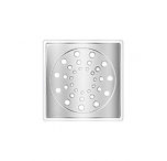 Grelha de Aco Inox e Porta Grelha de Polipropileno Quadrado 100 mm 7898128475021