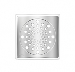 Grelha de Aco Inox e Porta Grelha de Polipropileno Quadrado 150 mm 7898128475045
