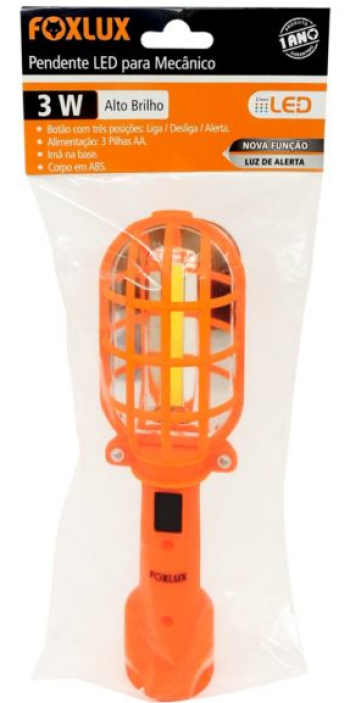 PENDENTE DE LED P/ MECANICO 3 W LUZ BRANCA A PILHA - FOXLUX