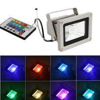 REFLETOR LED 10W - RGB C/ CONTROLE REMOTO - SSL