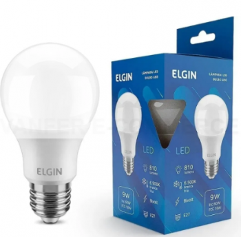 LAMPADA BULBO LED A60  9W BIVOLT 6500K BRANCA 810LM - ELGIN