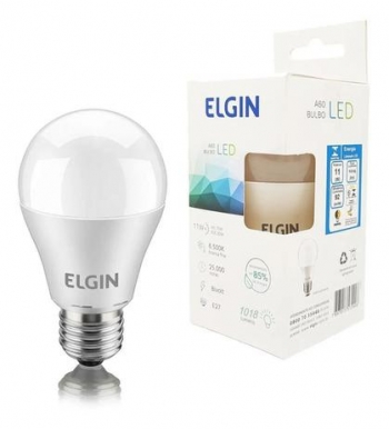 LAMPADA BULBO LED A60 11W BIVOLT 6500K BRANCA 1018LM - ELGIN