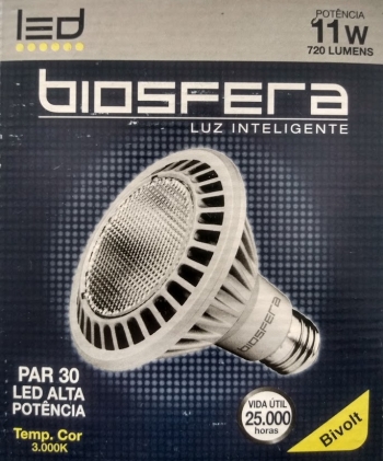 LAMPADA LED 11W E27 PAR30 3000K 40° BIV - BIOSFERA