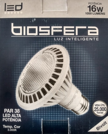 LAMPADA LED 16W E27 PAR38 3000K 40° BIV - BIOSFERA