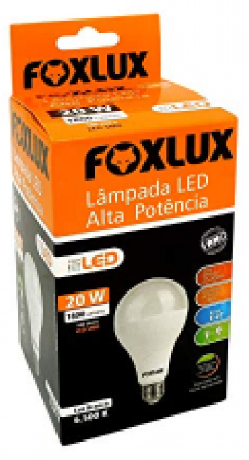 LAMPADA LED ALTA POTENCIA CERTIFICADA 20 W 6500K BRANCA BIVOLT - FOXLUX