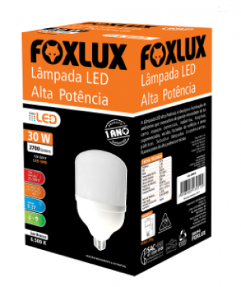 LAMPADA LED ALTA POTENCIA CERTIFICADA 30 W 6500K BRANCA BIVOLT - FOXLUX