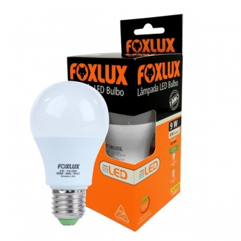 LAMPADA LED BULBO CERTIFICADA A60  9 W 3000K AMARELA BIVOLT - FOXLUX