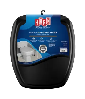 Assento Almofadado Thema Preto Herc