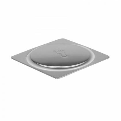 Grelha para ralo click em aço inox polido 10x10. Linha Premium
