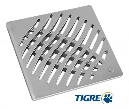 GRELHA QUADRADA CROMADA - 150 MM TIGRE