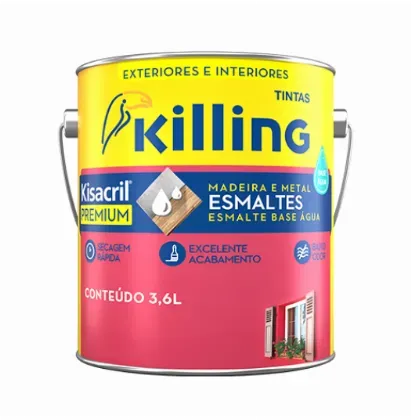 Kisacril Esmalte Acrílico Brilhante Base Água - Externo e Interno 900mL e 3,6L