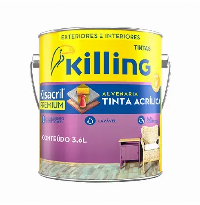 Tintas  Kisacril Tinta Acrílica Premium Fosca - Killing Disponível em 900mL, 3,6L e 18L