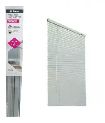 PERSIANA HORIZONTAL PVC 25MM 0,80(L) X 1,30(A) BRANCA PRIMAFER